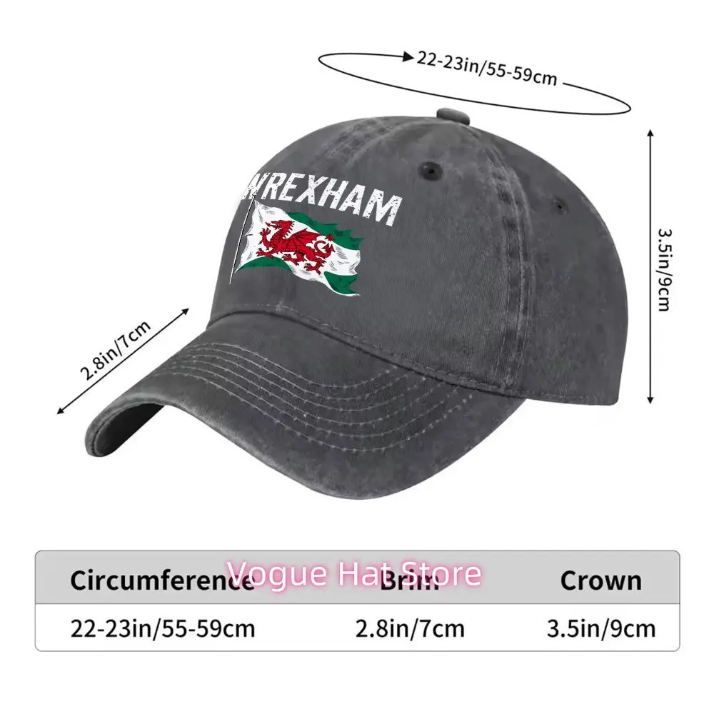 1pc Unisex Wrexham Wales Dragon Vintage Washed Baseball Cap - Men's Trendy Hat - Versatile Duckbill Cap   Fun Print   A Unique B