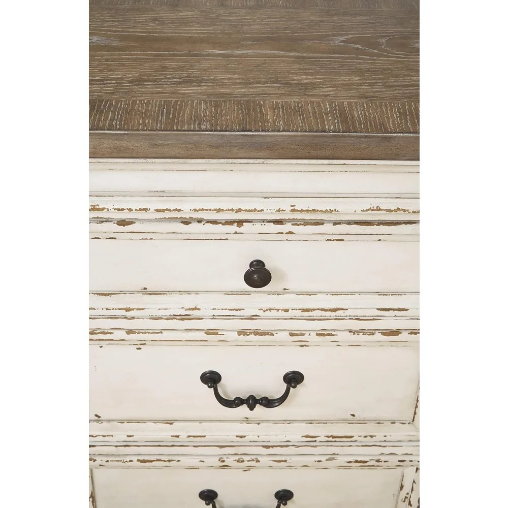 Realyn Frans Land Verontruste Eetkamerbuffet Of Server, Wit Afgebroken