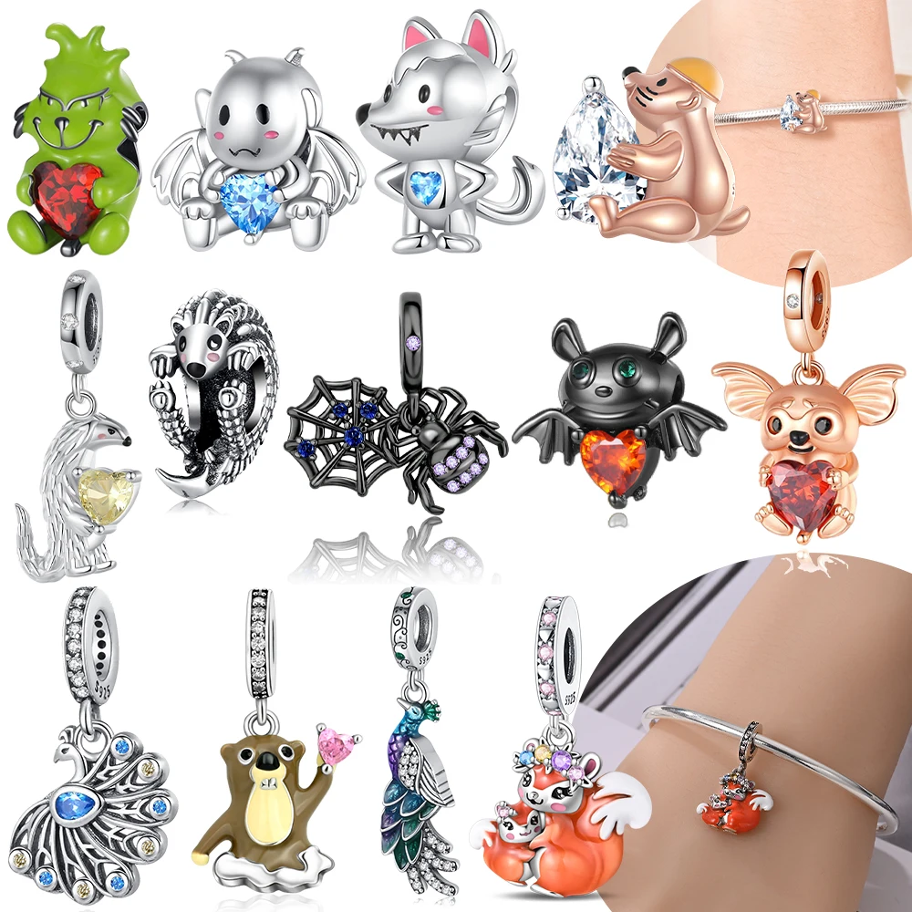 

Оригинальный оранжевый белка, милый кулон в виде животного, летучая мышь, паук, бусины, подходят для браслета, серебро 925, женский аксессуар, прекрасный подарок, ювелирные изделия своими руками