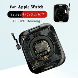 Para apple watch capa traseira carga sensor de vidro flexível porta quadro médio caso série 4 5 6 se 40 44mm 7 8 41 45 ultra habitação peças