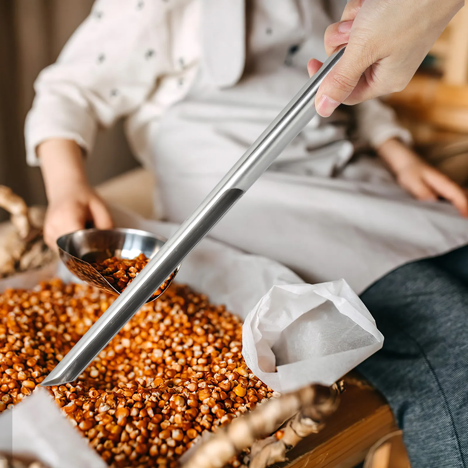 Hygienic Stainless Steel Grain Probe Sampler with Blunt Tip Straight Slot for Lab Field Soil Powder Cereal Grain Sampling in