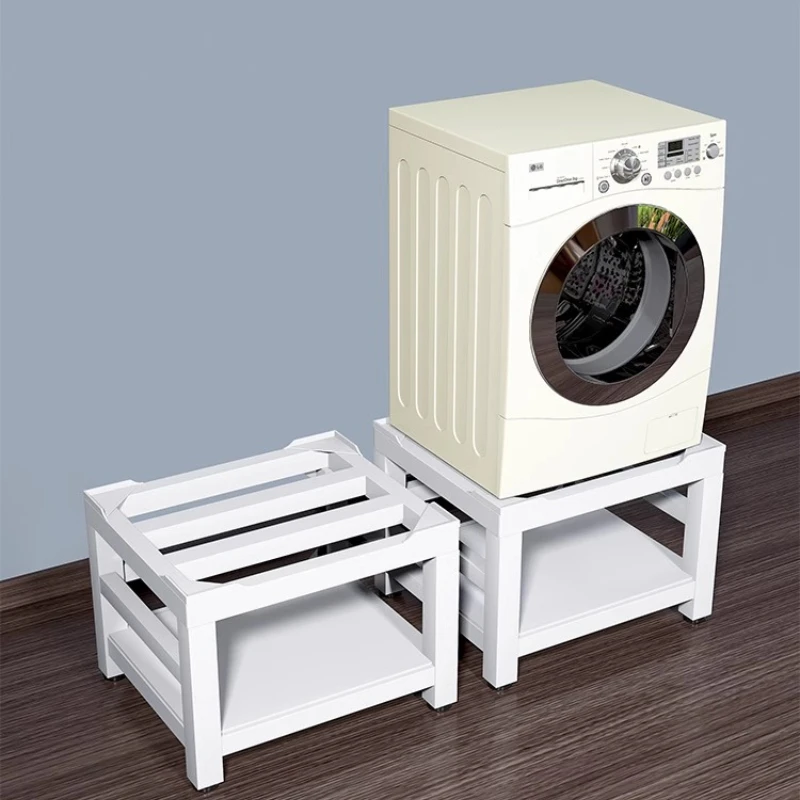 Universal Washing Machine Pedestal Stand with Storage Shelf Non-Slip Base for Top Load Heavy Duty Floor-standing Leveling Feet