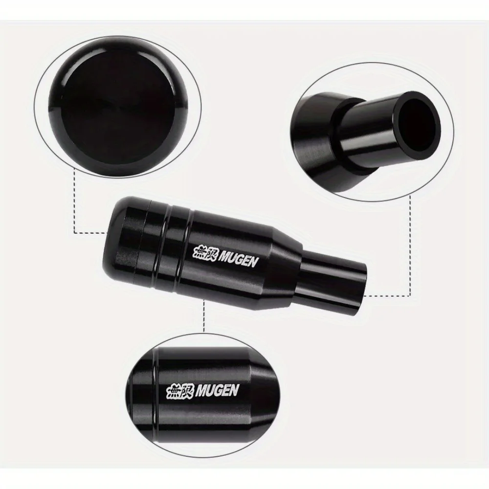 MUGEN Aluminum Black Universal Automatic Car Gear Shift Knob Lever Shifter view 6