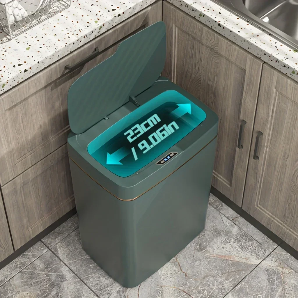 Smart Auto-Open Trash Can with Advanced Sensor Effortlessly Maintain Clean Battery Powered Lid Technology Odor-Free Disposal
