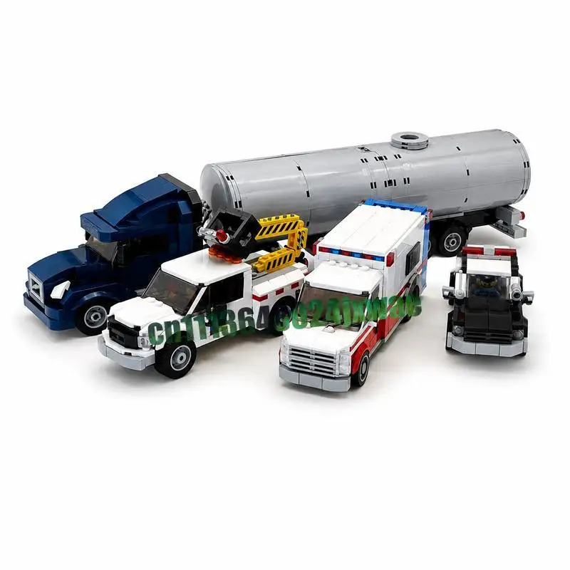 NEW 1666PCS Service Vehicle Pack MOC Building Blocks Creative Truck Model DIY Assembly Educational Toy Collection Display Gift