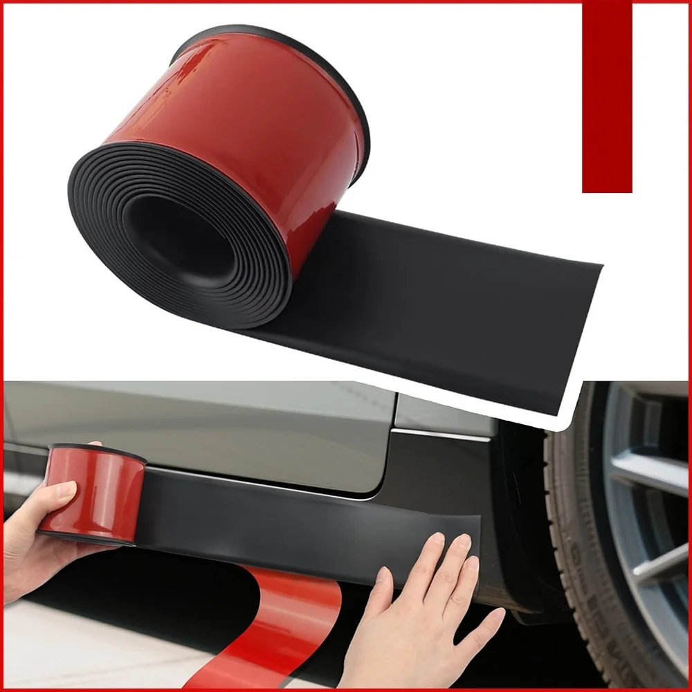 1pc Universal Fit Rubber Side Skirts Self-Adhesive Multifunctional Car Door Protector Scratch-Resistant Protective Trim