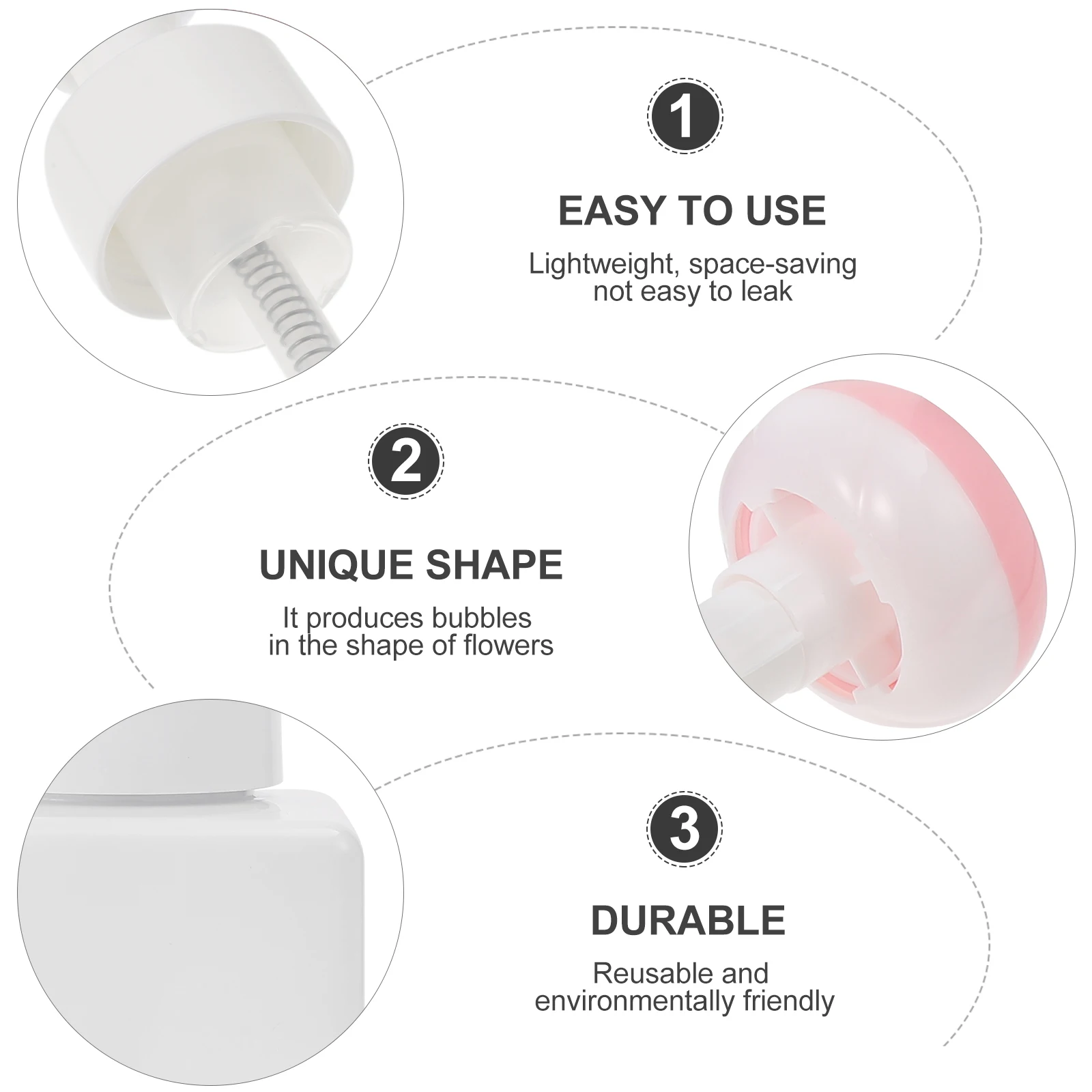 

2Pcs Convenient Frothing Bottles Eco-Friendly Shampoo Body Wash Travel Bottles