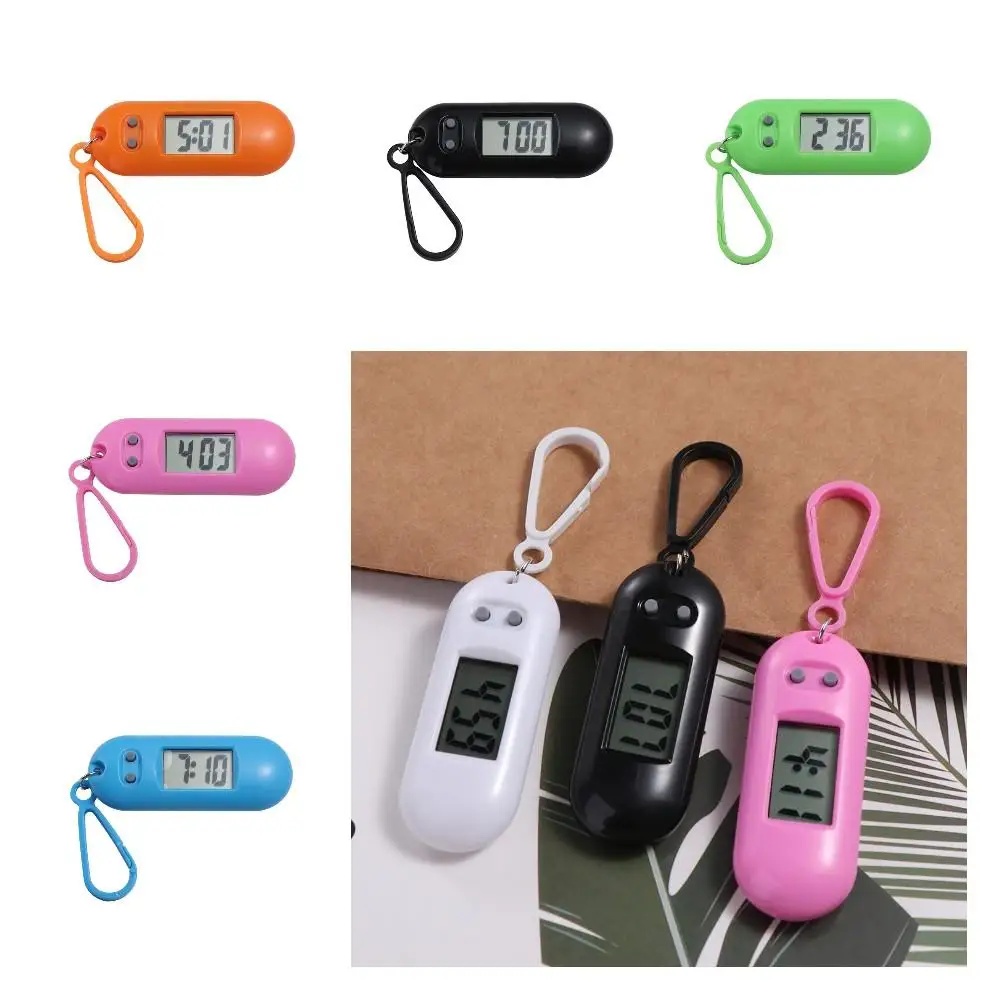 Key Display Digital Electronic Clock Keychain Oval Watch Table Time Display Electronic Watch Keyring Portable Small