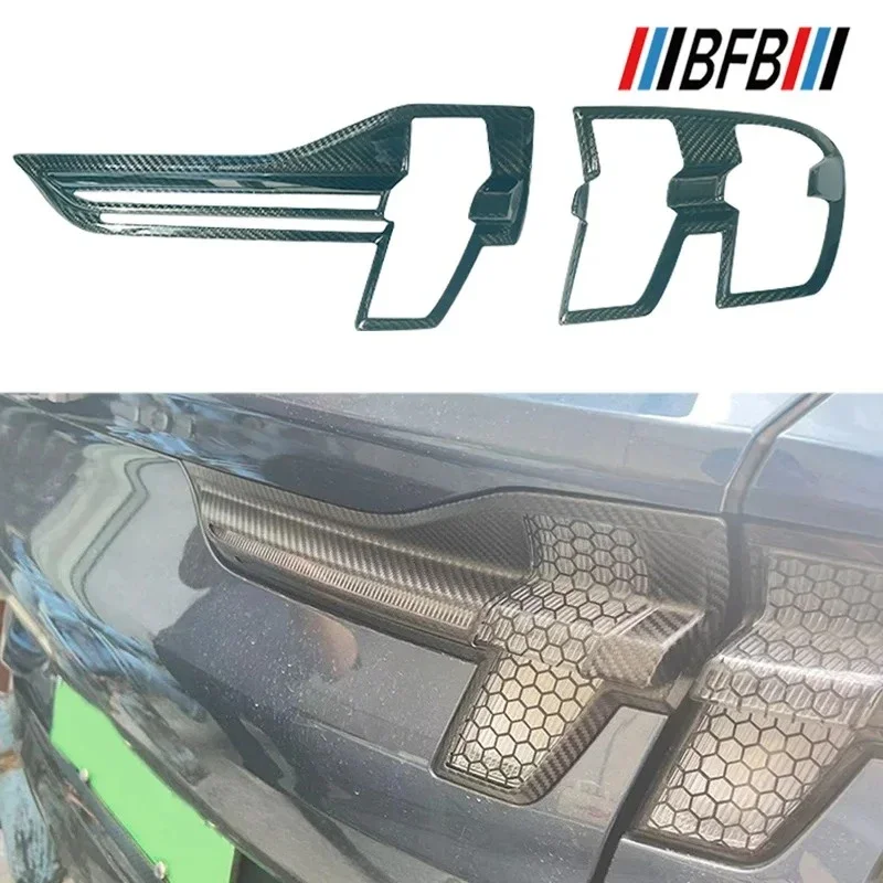 For Ford Mustang Mach-E Real Dry carbon fiber rear tail light exterior light decorative frame 2021+ Interior Mouldings