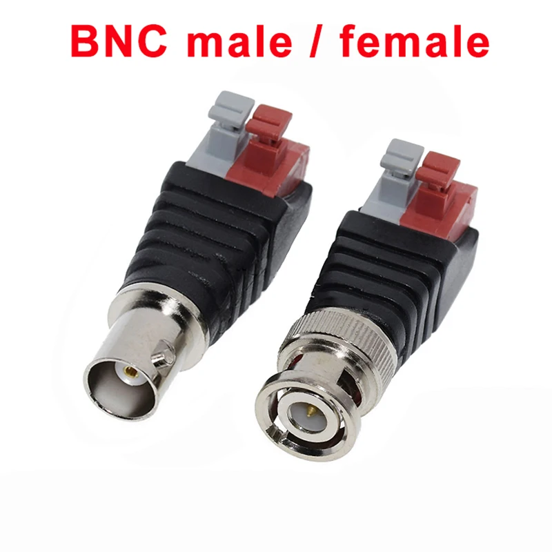 1PCS Q9 Plug 75-5 Press BNC Connector Analog Surveillance Camera Welding-free Bnc Video Cable Copper Core Interface
