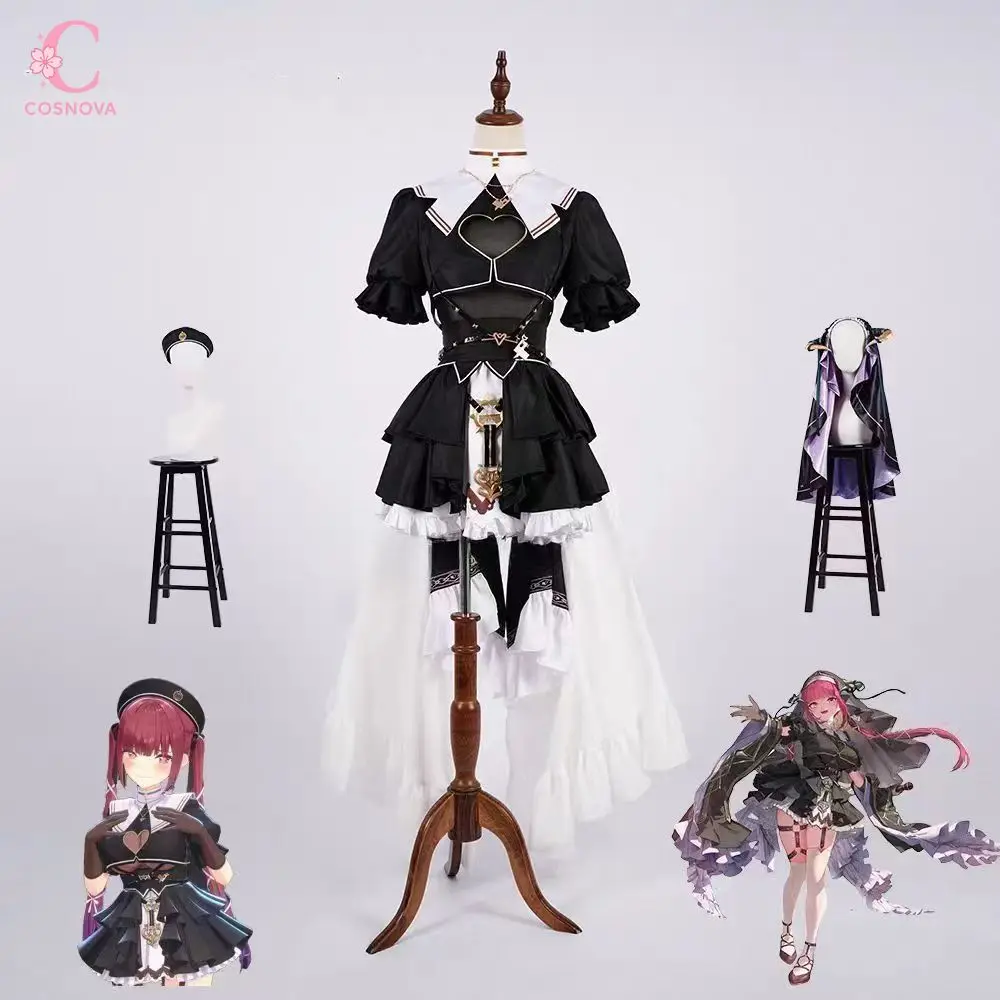 

Anime Nun Captain Cosplay Costume Women Gothic Idol Dress Set Japanese VTuber Inspired Maid Outfit Full Set Party Cos Suit