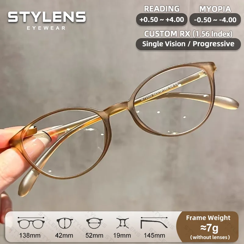 STYLENS Nouvelles Lunettes de Lecture Minimalistes Ultralégères Anti-Lumière Bleue pour Femmes et Hommes, Lunettes de Myopie sur Prescription, Lunettes Progressives Personnalisées