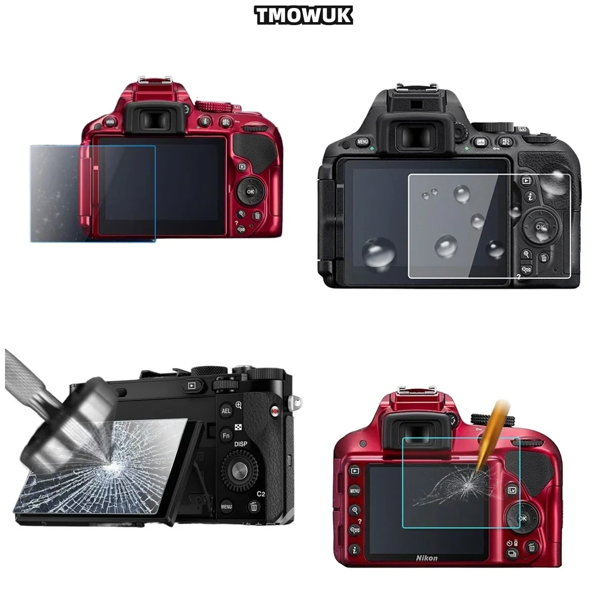 For Nikon D3500 3300 3400 3600 3100 3200 K50 Anti-Scratch Tempered Glass, 9H Hardness Privacy Screen Protector For DSLR LCD