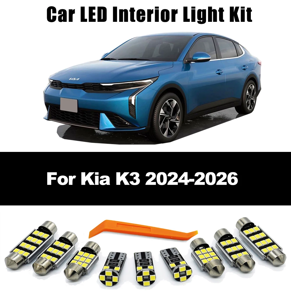 Zitwo 10 pçs canbus sem erro led interior cúpula mapa tronco kit de luz para kia k3 2024 2025 2026 carro lâmpada led acessórios