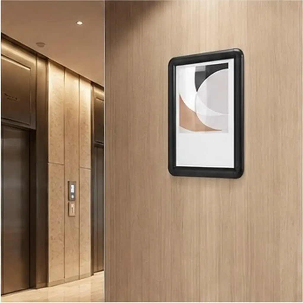 Aluminum Alloy Snap Frame A4 Size Easy Open for Elevator Office Wall Mounting Commercial Poster Display Metal Picture Frame