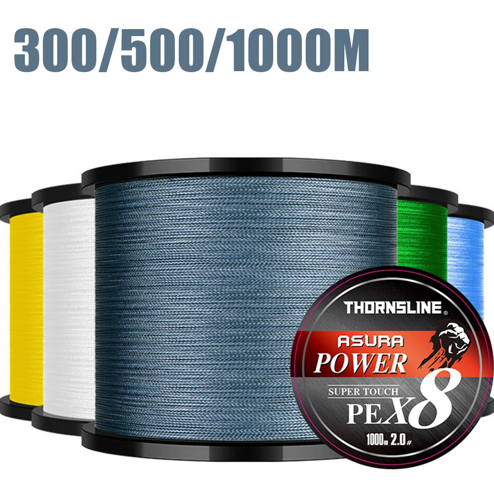 

Thornsline Braided Line 8X 300/500m 7 Colors Max Drag 85 LB Line Multifilament PE Line for Saltwater Sea Fishing Accessories