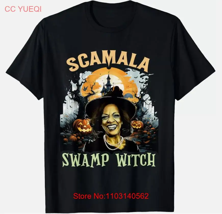 

scamala kamala harris Unmasked swamp Witch halloween 2024 T-Shirt
