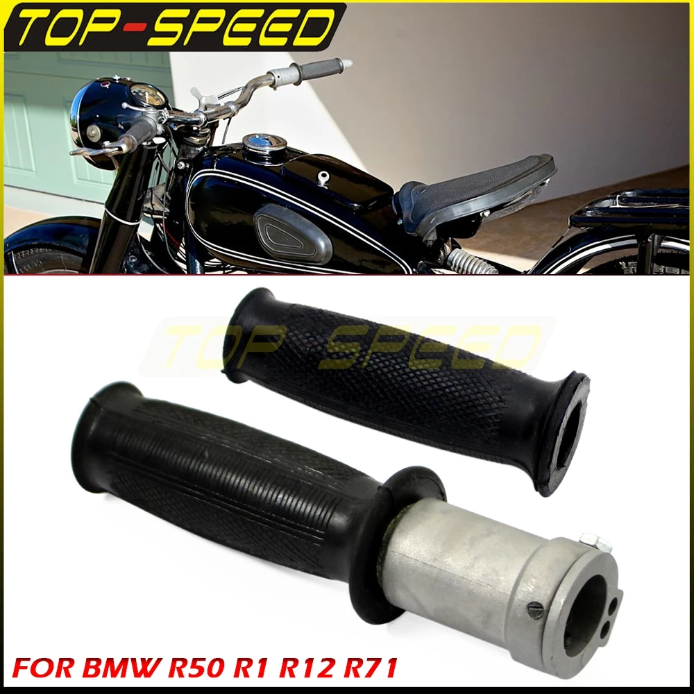 Motorcycle Left/Right Throttle Handle Grip Handle Bar Grip For BMW R50 R1 R12 R71 M72 K750 Ural Sidecar Retro Rubber Handle Grip