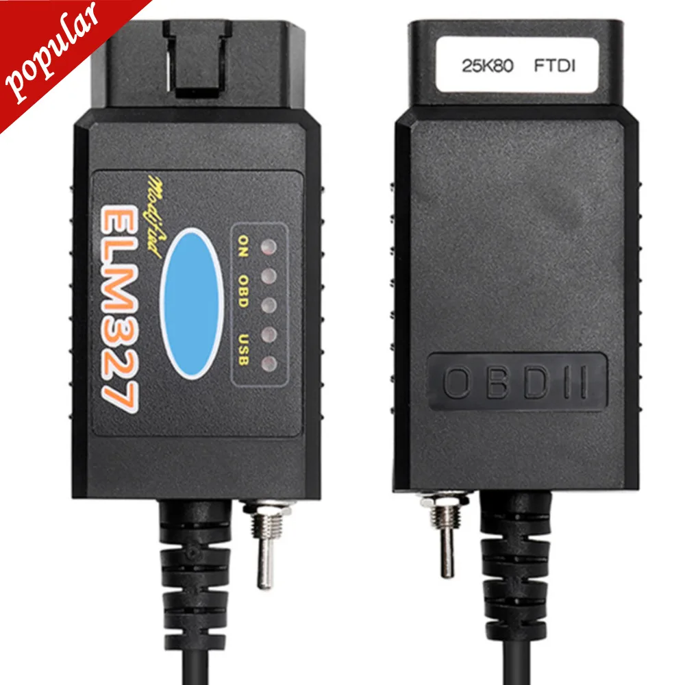 ELM327 USB FTDI PIC18F25K80 Chip ELMconfig Code Reader For Fo-rd HS CAN/MS CAN Forscan ELM 327 OBDII Diagnostic Tool