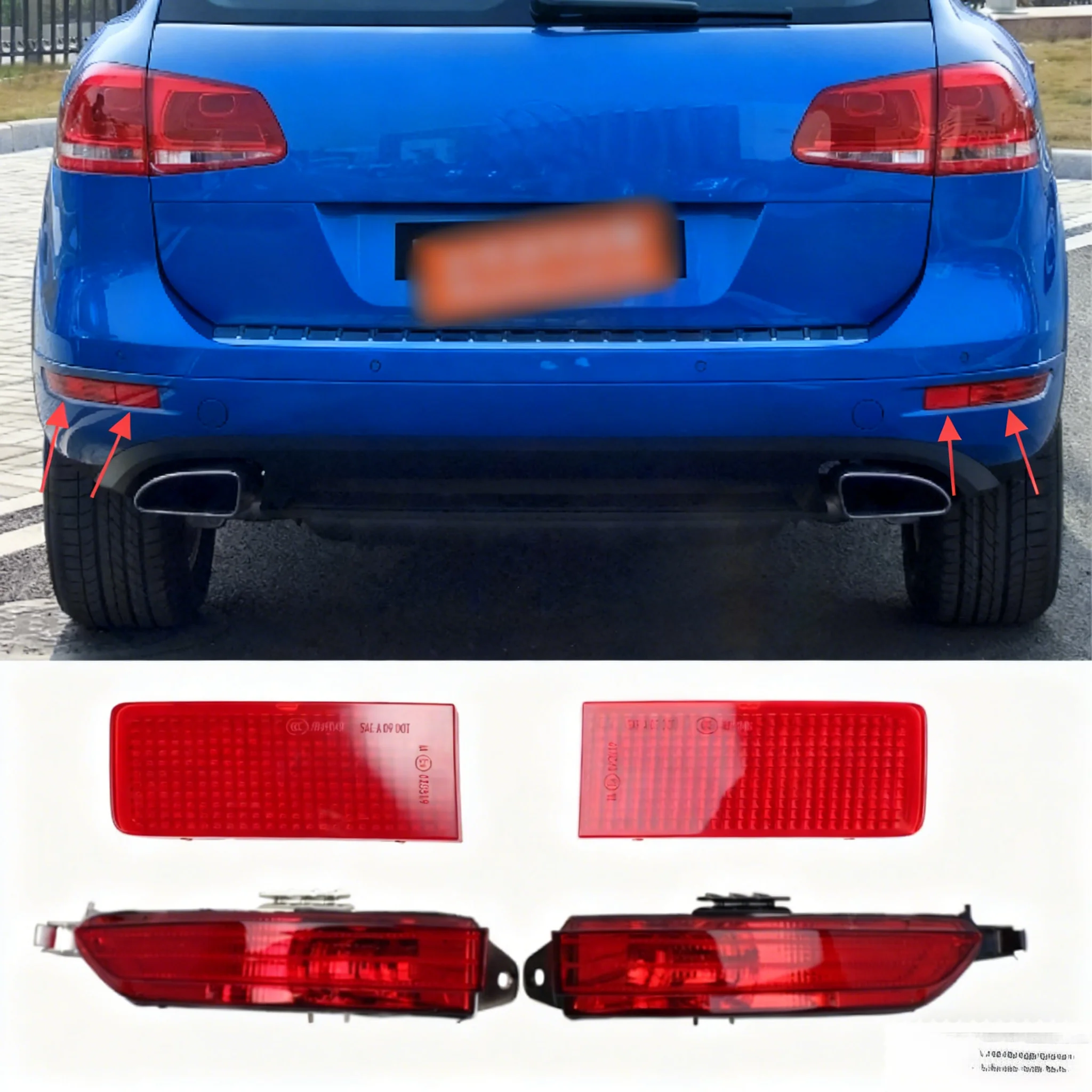 

For 2011-2015 Volkswagen Touareg rear bumper transmitter reflective warning light 7P6945105 7P6945701D