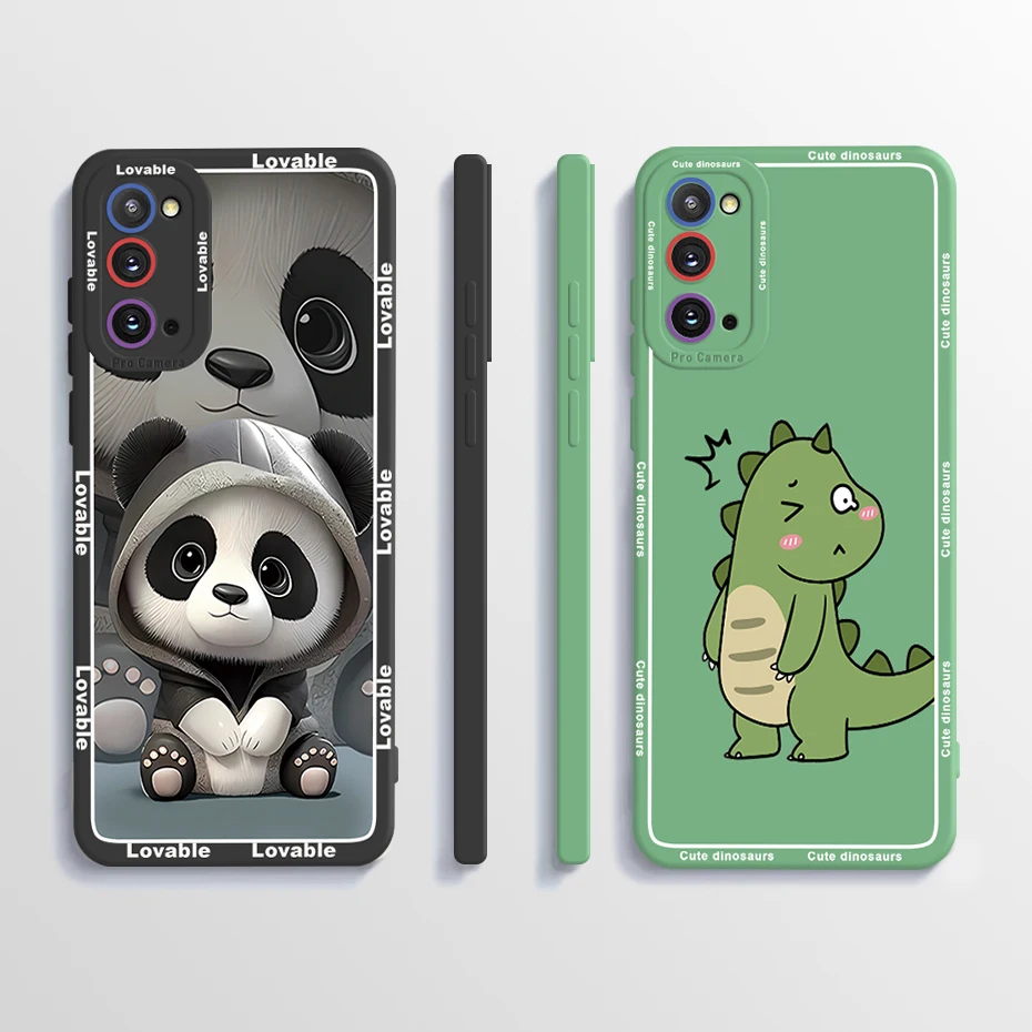 For Samsung Galaxy S20 Plus Case S20 Ultra Cute Panda Liquid Silicon Cover for Samsung Galaxy S20 Plus S20+ S20 Ultra S 20 Case