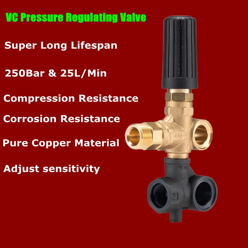 

Регулирующий клапан насоса 250 бар, распылительный клапан из чистой меди, модернизированный редукционный клапан для мойки высокого давления 3625 фунтов на квадратный дюйм для автомойки