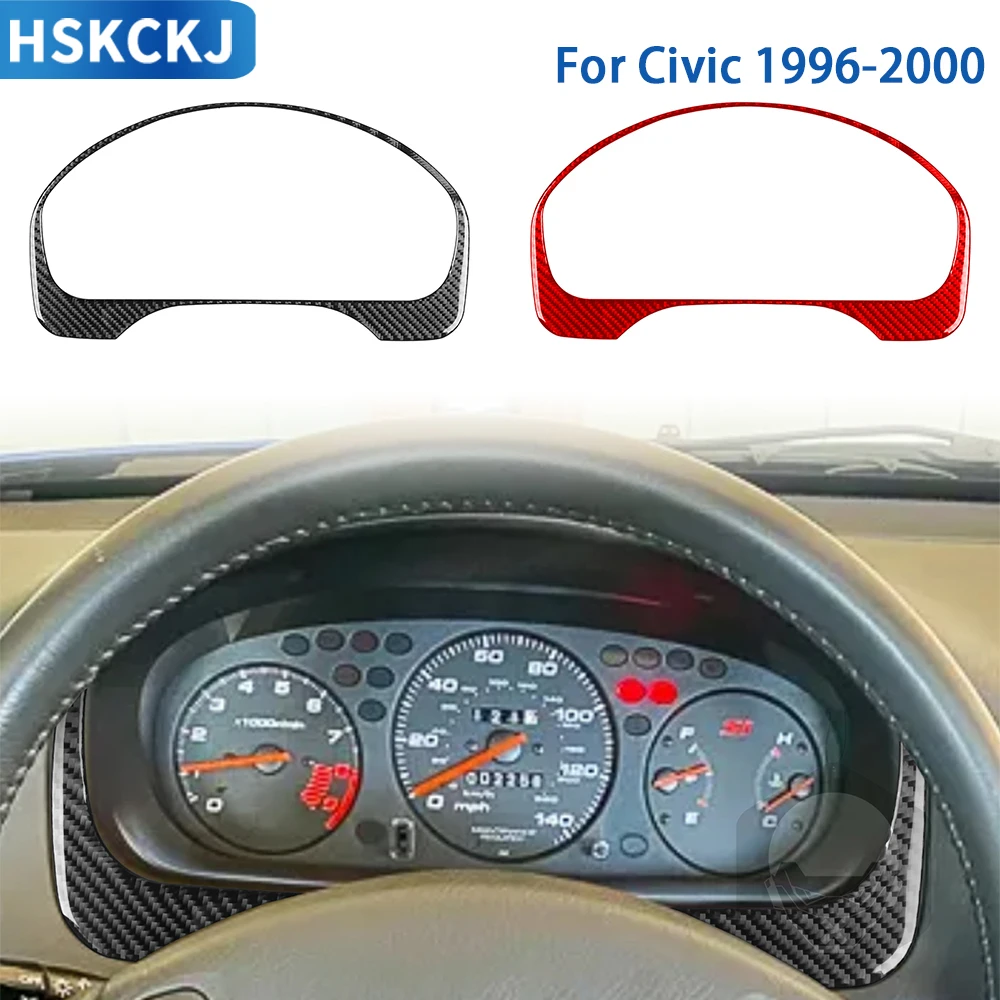 For Honda Civic 1996 1997 1998 1999 2000 Real Carbon Fiber Speedometer Frame Trim Sticker Car Interior Decoration Accessories