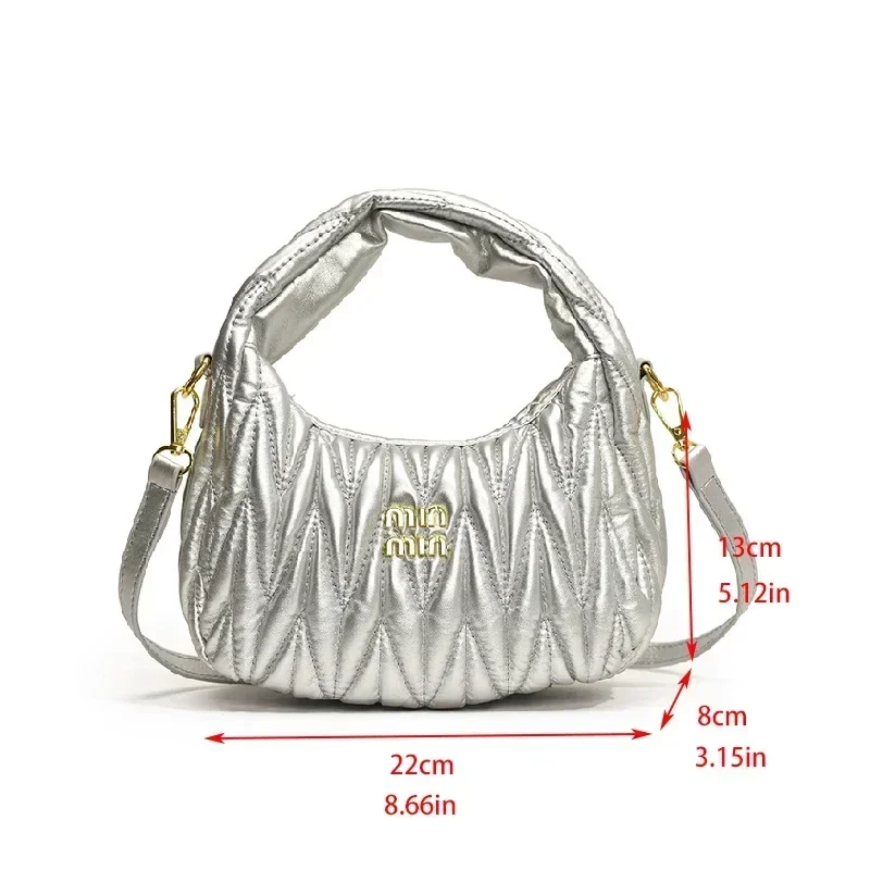 Pleated Cloud 숙녀 핸드백 여성을위한 고품질 PU 쇼핑 어깨 가방 이동식 어깨 스트랩 Crossbody 가방 작은 가방
