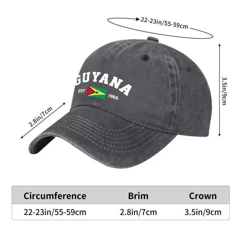 Vintage Guyana Flag Baseball Cap Unisex Adjustable Snapback Hat Multiple Colors