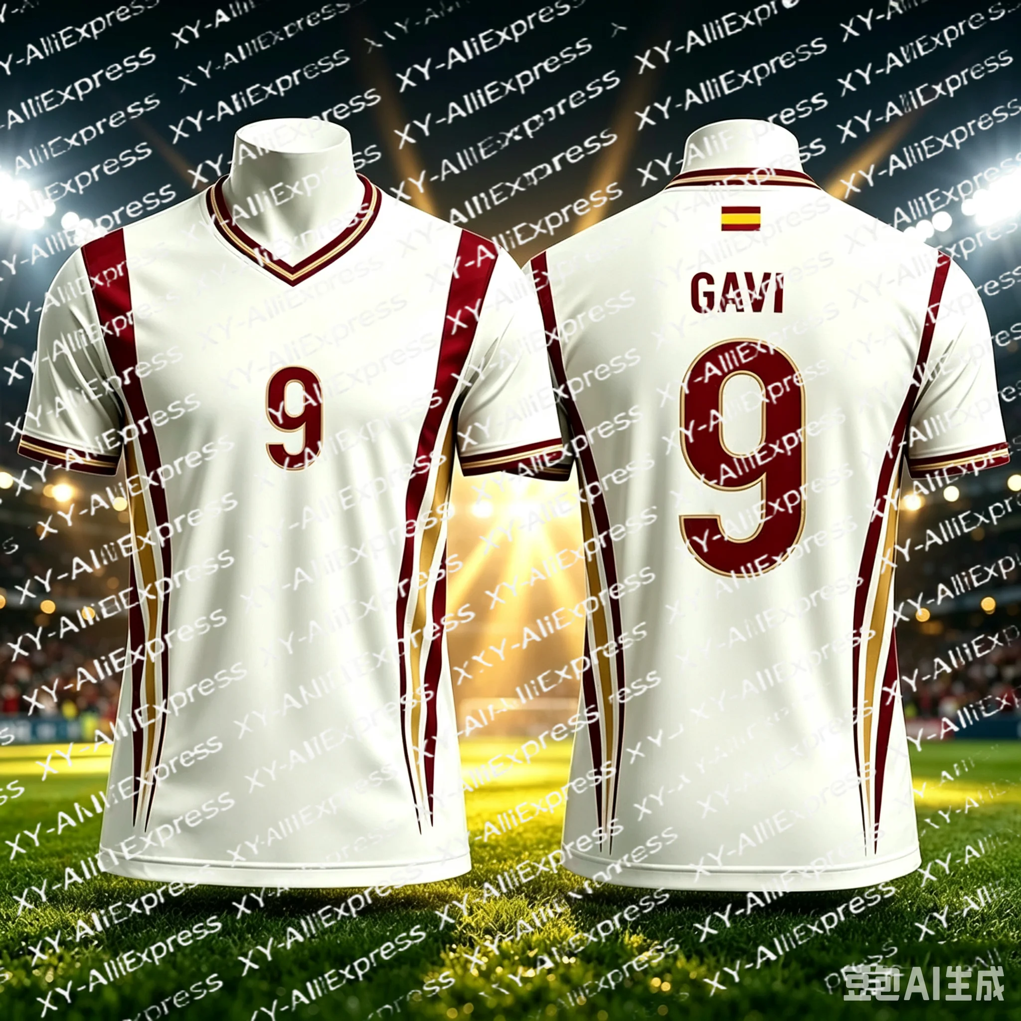 Men Lightweight Soccer Jersey, Slim Curved Stripe Print, Quick Dry Fabric for Backyard Kick & Outdoor Sports
