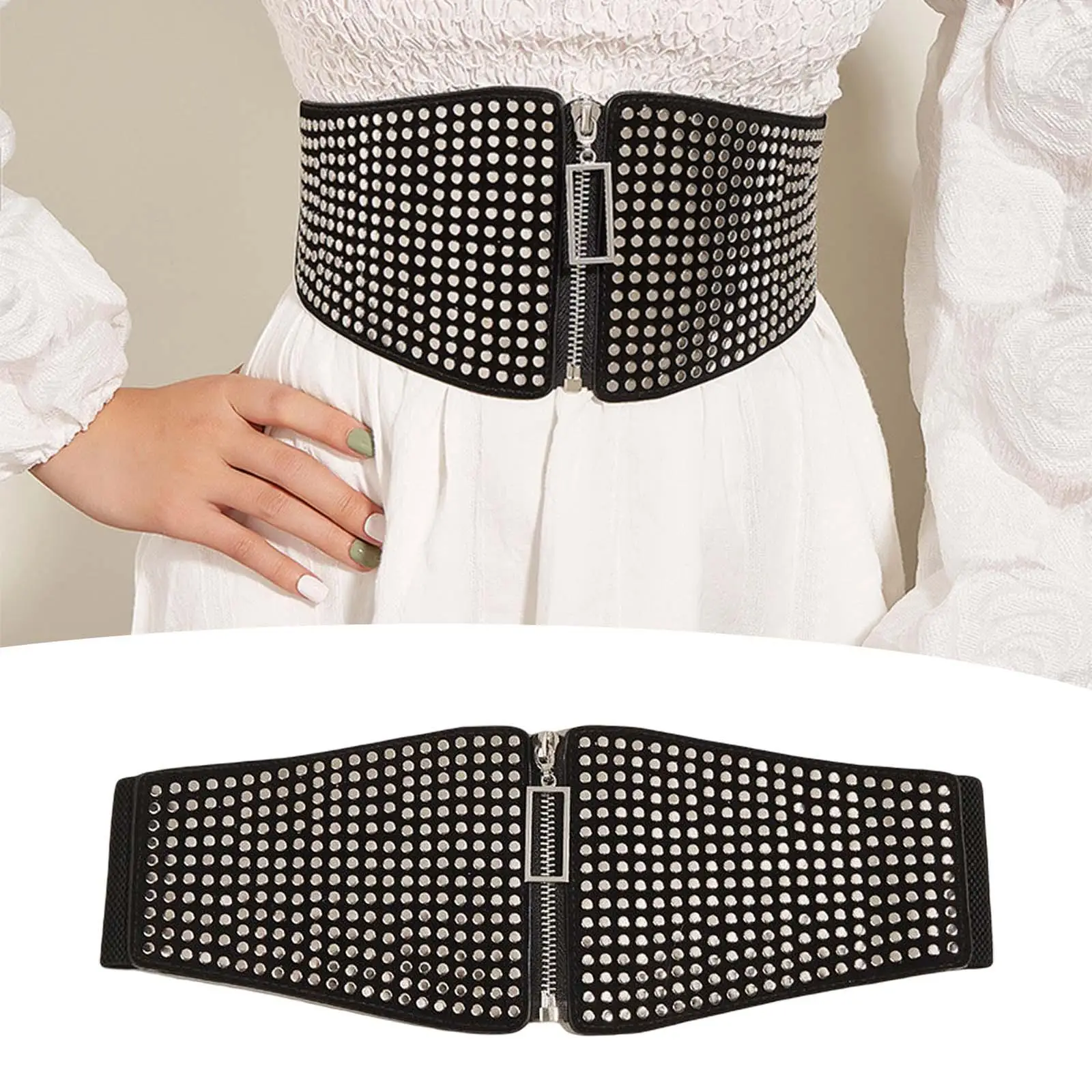 Belt Leather Rivets Stratechy Belts Women Studded Waist Belt