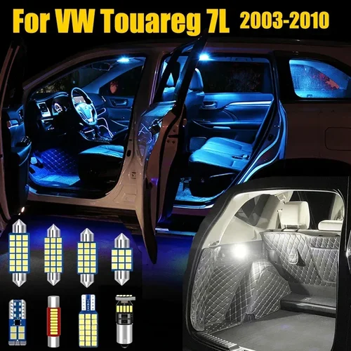 Para Volkswagen VW Touareg 7L 2003 2004 2005 2006 2007 2008 2009 2010 bombillas LED para coche lámpara de techo Interior accesorios de luces de maletero