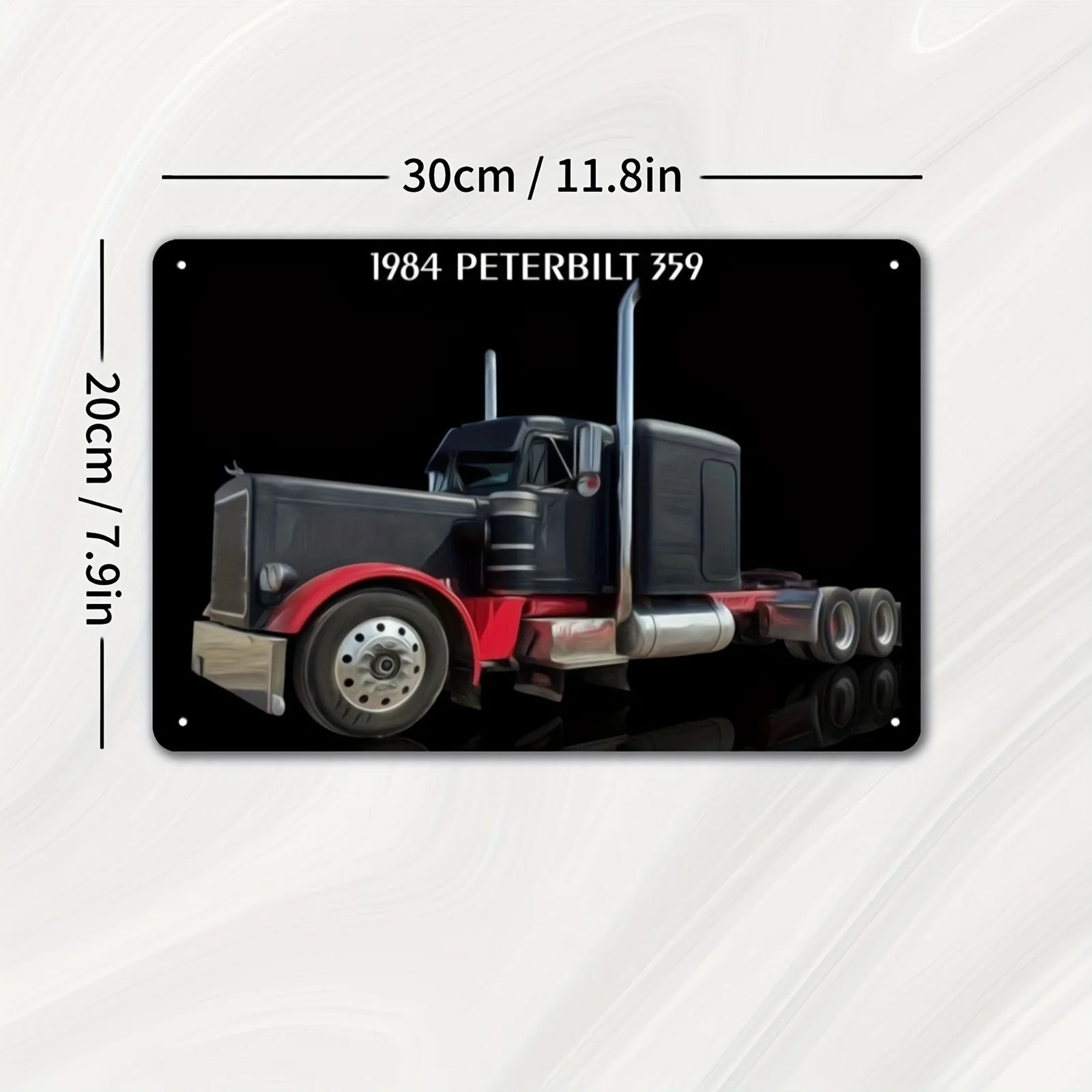 1984 for PETERBILT 359 Truck Metal Sign - Vintage Iron Wall Art Decor,  Unframed Traditional Style Home Office Garage Decor, D