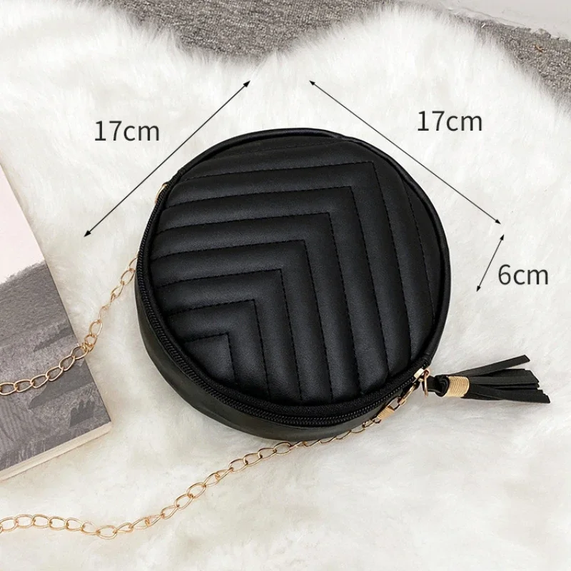 2023 New Small Round Bag Girls Crossbody Bag Fashion Retro Shoulder Bags Lady Chain Bag Purses Crossbody Bags for Women