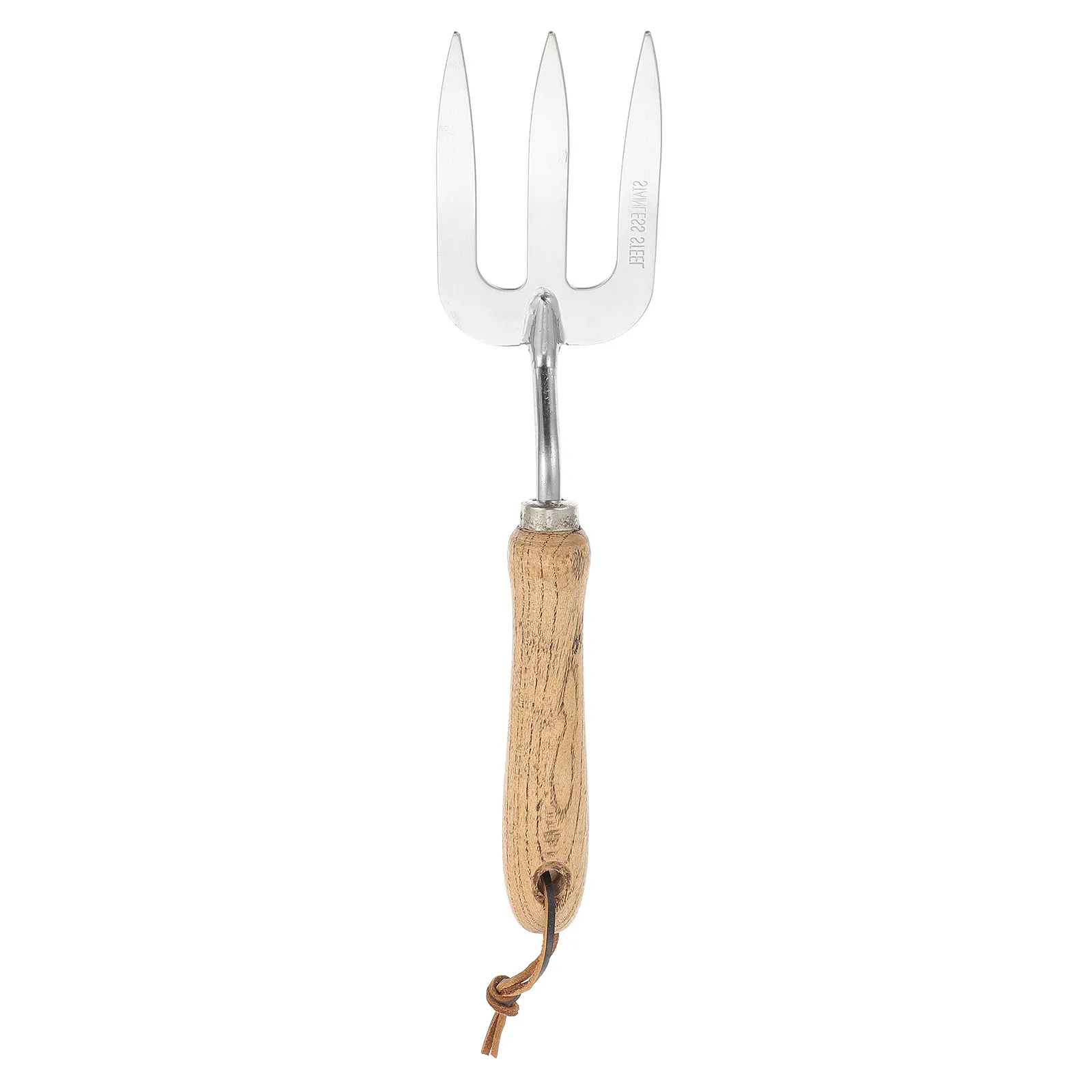 High-Strength Three-Tooth Gardening Shovel Versatile Compact Metal Fork for Indoor Outdoor Use Planting Fertilizing Weeding