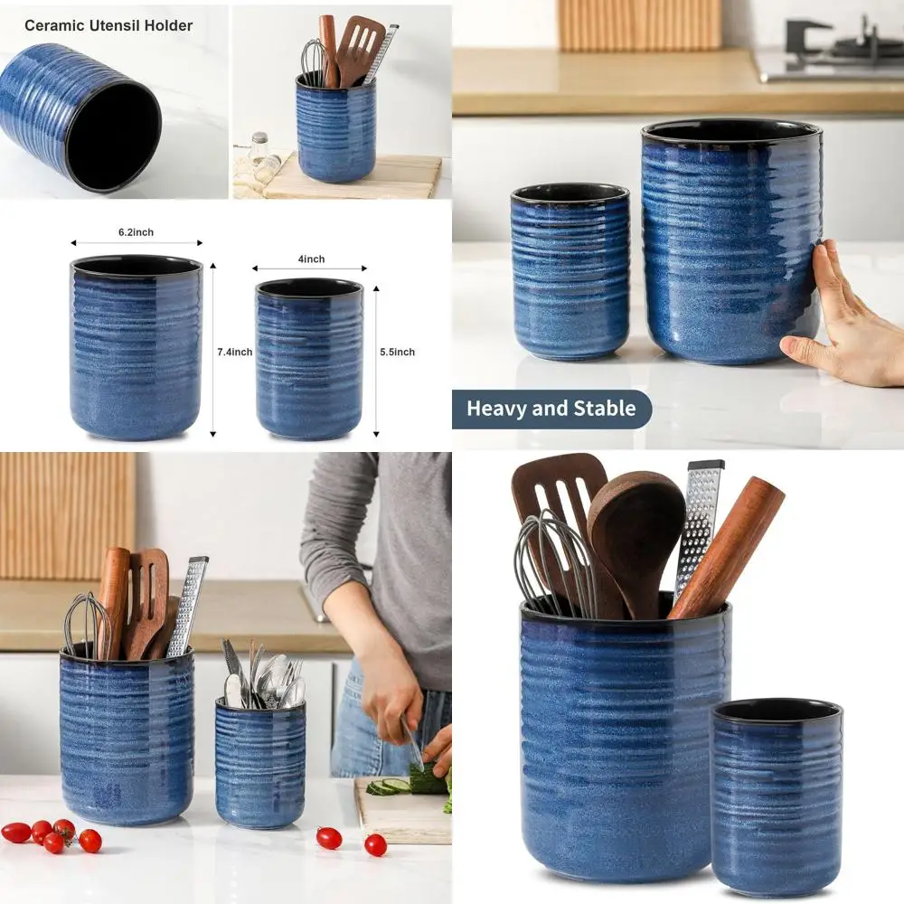 

Синий двойной набор Caddy, держатели для кухонной стойки 7,4 и 5,5, большие кухонные держатели для декора в стиле фермерского дома