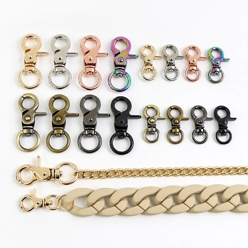 

5/10/20/30/40/50Pcs 10/13mm Small Carabiner for Bag Accessories Rotate Trigger Metal Buckles Dog Collar Lobster Clamp Snap Hook