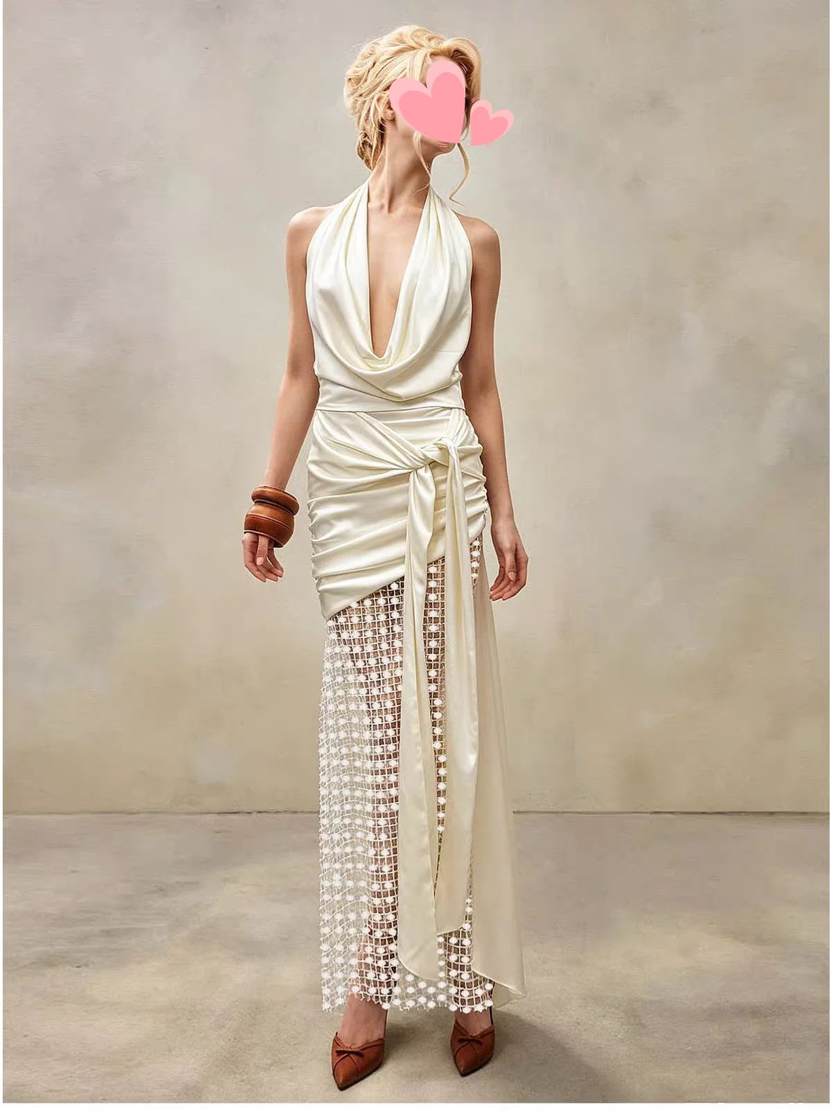 Oisslec Dress Elegant Vintage Sexy Beige Mermaid Sequins Lace Satin New Customize Formal Occasion Prom Dress Evening Party Gowns