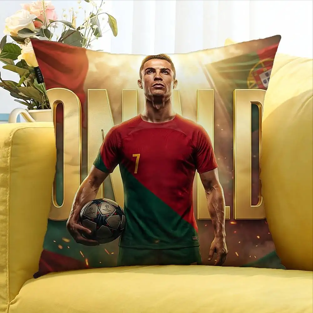 CR7 R-Ronaldo Football Player Various Sizes Square Pillow Case For Car Home Bedchamber Decor