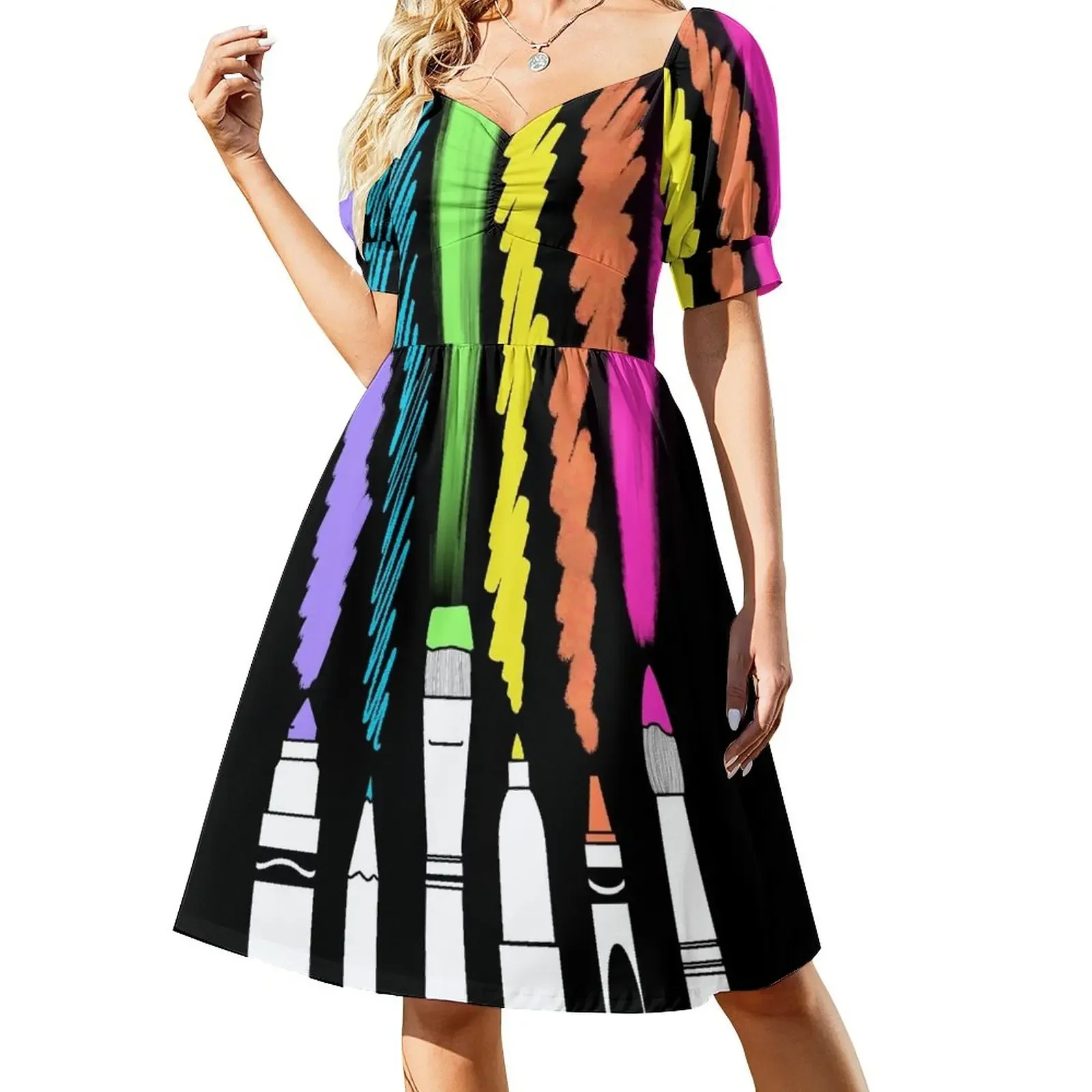 

Dark Art Day Short-Sleeved Dress dresses summer Women's dress