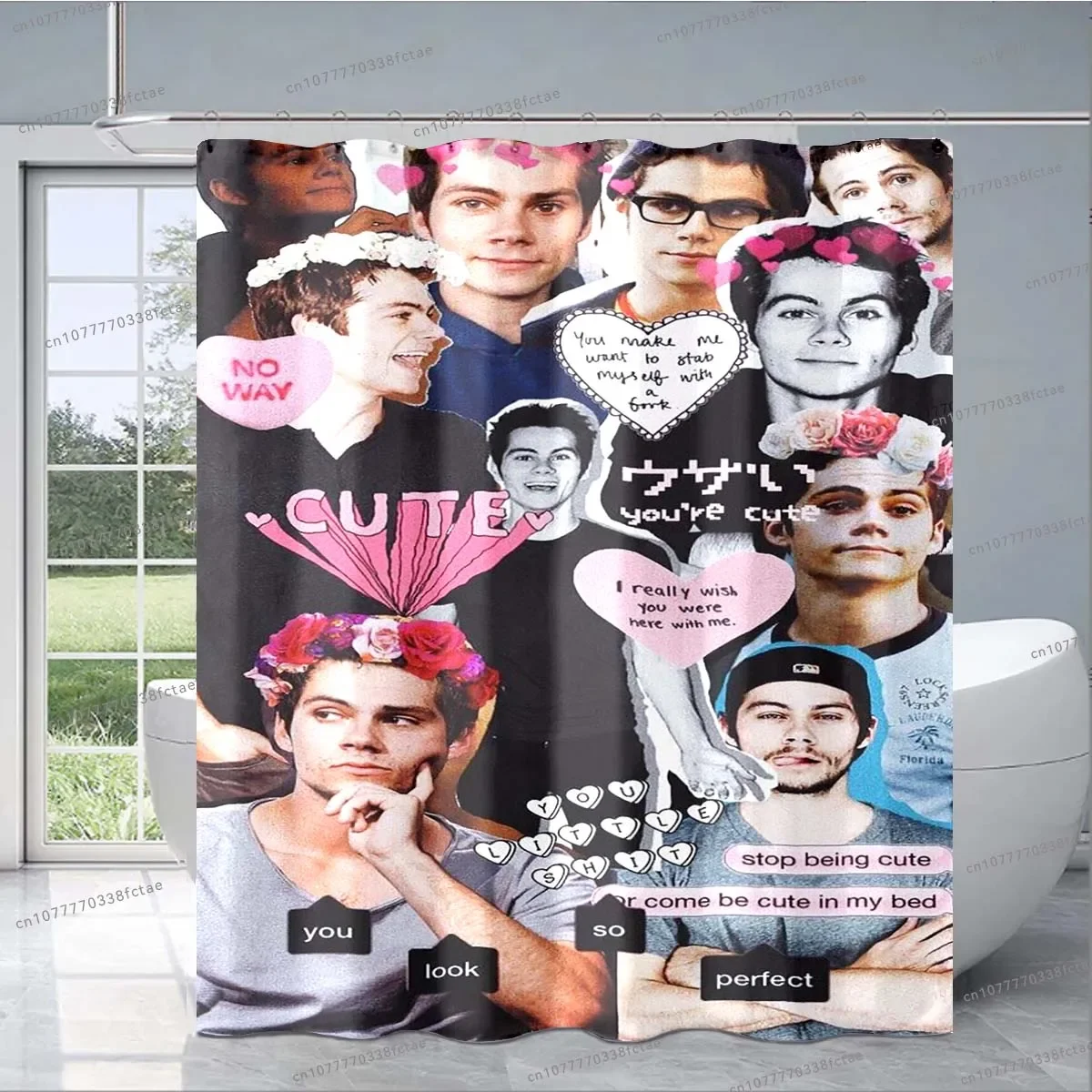 Famous Actor Dylan O'Brien Shower Curtain Star Art Pattern Bathroom Decoration Shower Curtain Adult Children's Shower Curtain