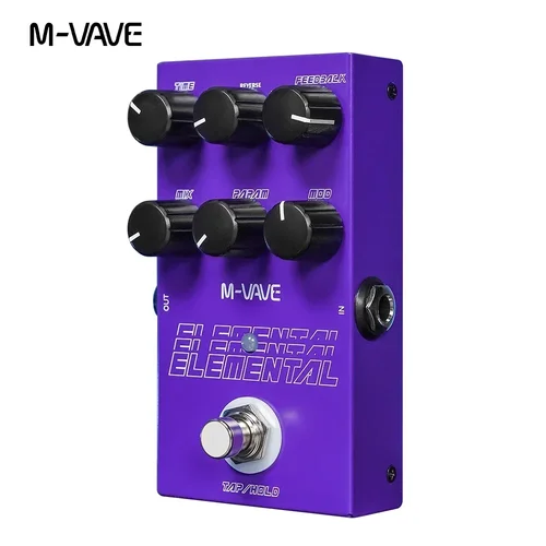 Imagen 2 del producto Pedal de retardo Digital elemental M-vave, 9 efectos de guitarra de retardo diferente, soporte de Pedal de guitarra para modo TAP y HOLD