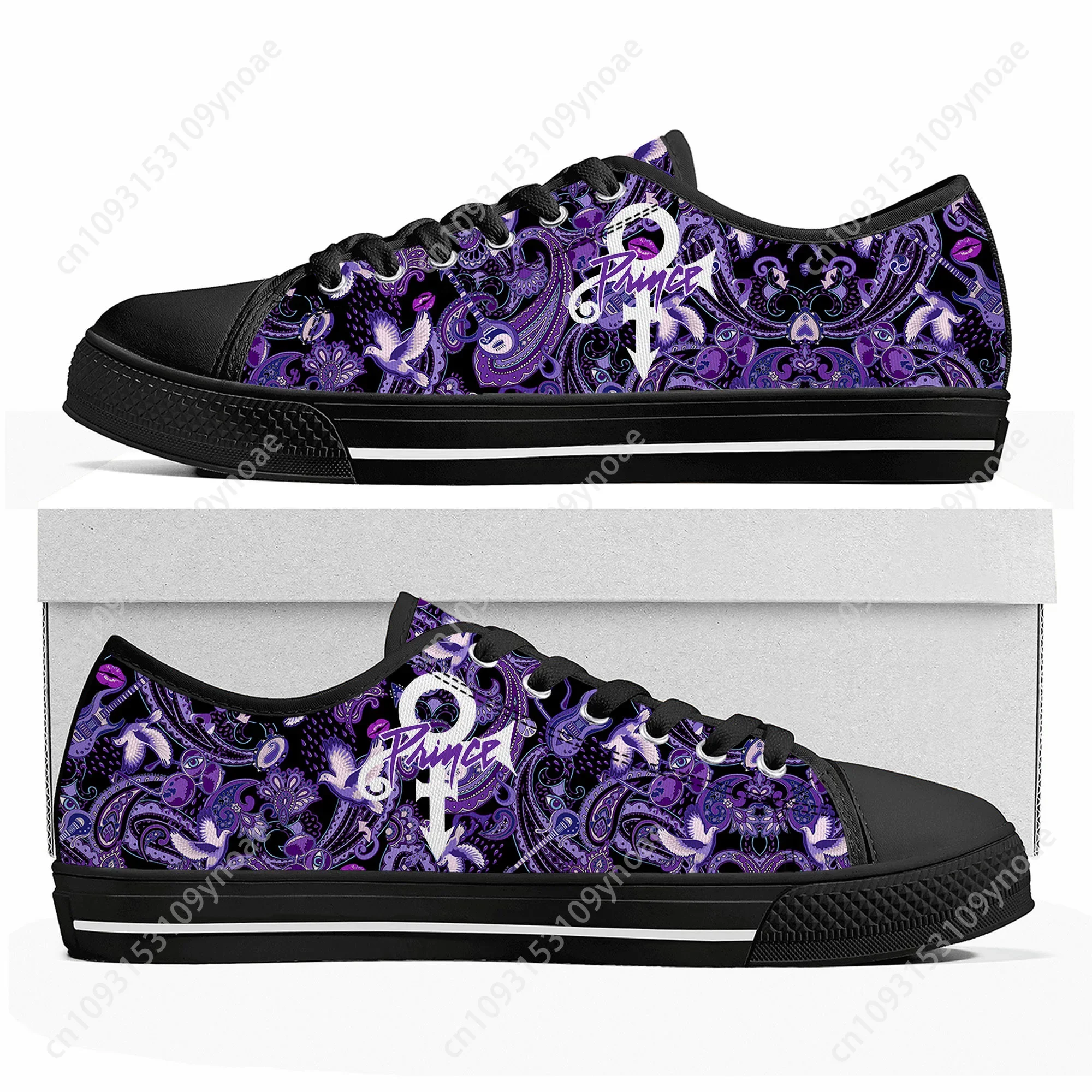 Prince Rogers Nelson Purple Rain Low Top High Quality Sneakers Men Women Teenager Canvas Sneaker Casual Couple Shoes Custom Shoe