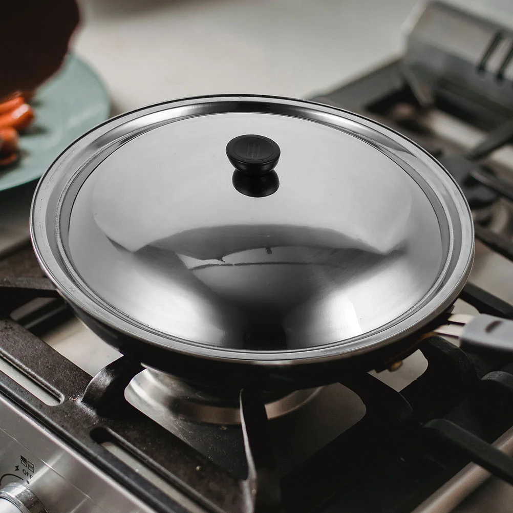 

2 Pcs Stainless Steel Pot Lid Elegant Kitchen Cover Accessories Tumbler Pan Wok