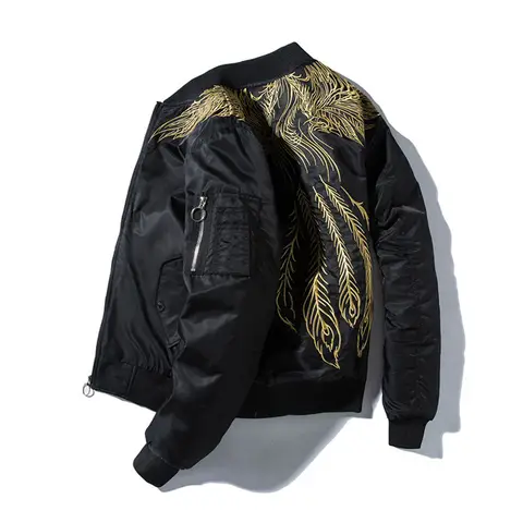 Phoenix Embroidered Bomber Jacket Men Sukajan Baseball Jackets Youth Casual Bomber Coat Men 2025 Spring Autumn Korean Z1