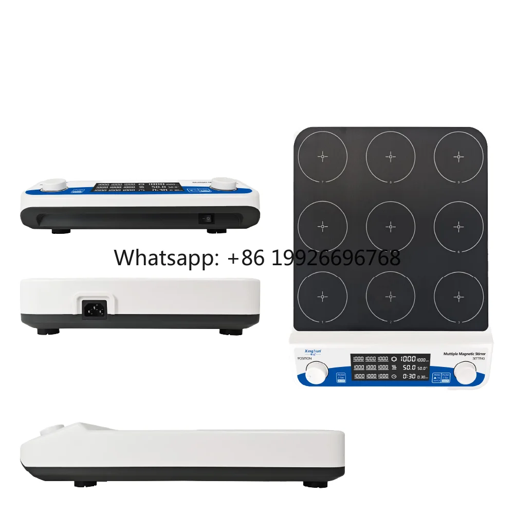 Multiple Magnetic Stirrer Timer Speed Adjustable with LCD Display 4 Mixing Points Not Heating