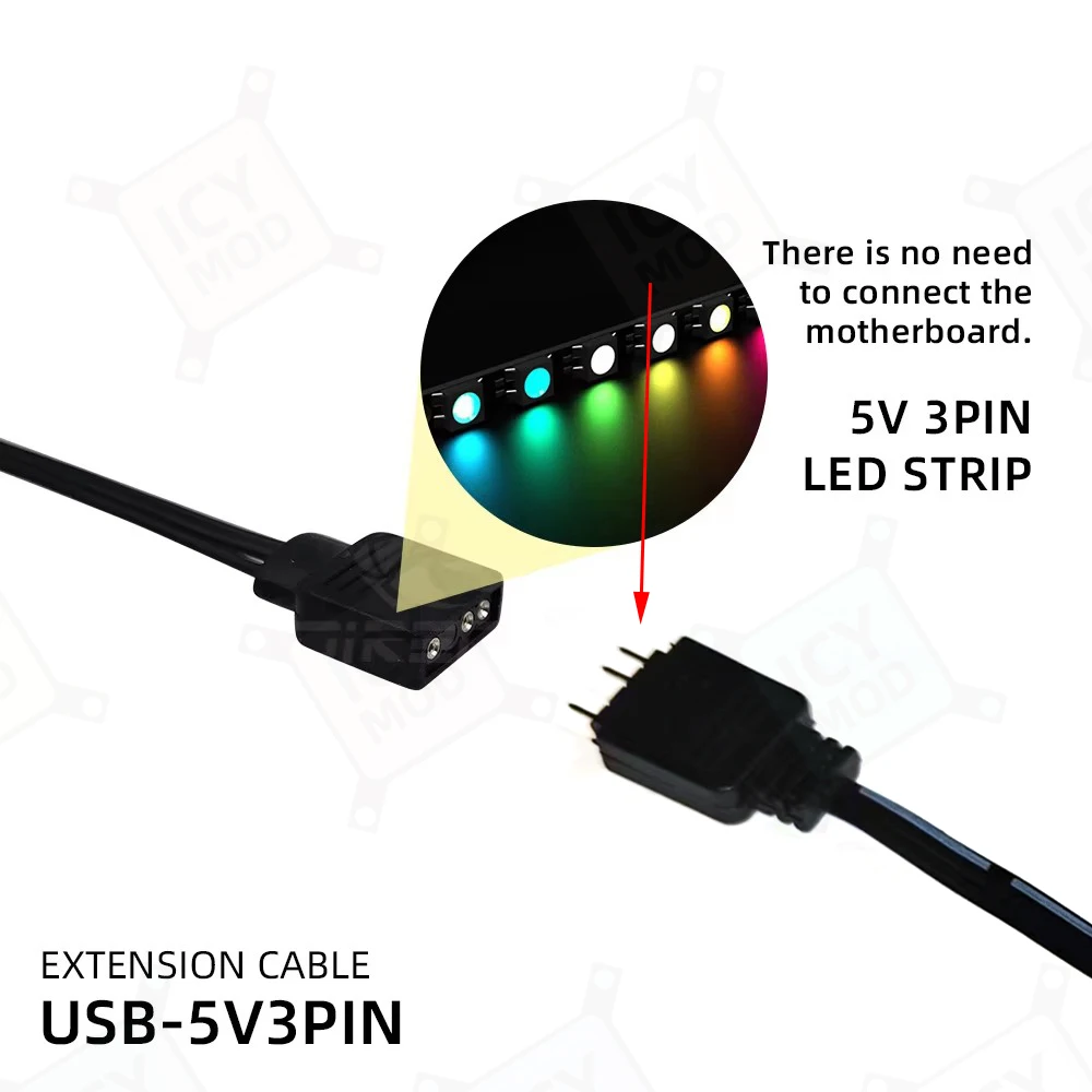 USB Controller 5V3PIN Power Supply Convertor Adapter USB-ARGB Cable Manual Control Fan Adjustment