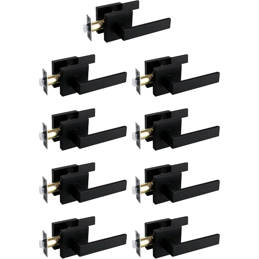 Uchwyt do drzwi wewnętrznych bez zamka, w kolorze matowej czerni, wytrzymały i elegancki, odpowiedni do nowoczesnych drzwi.