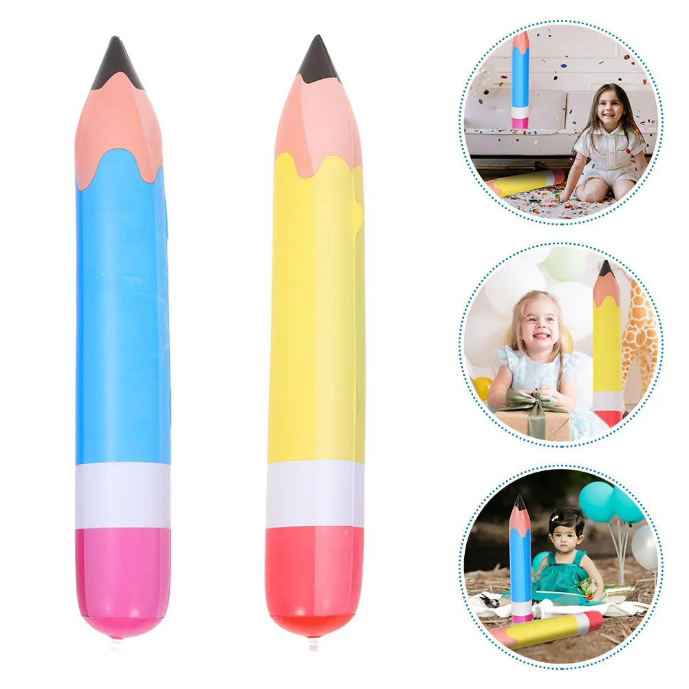 

2pcs Large Inflatable Pencils Jumbo Pencil Balloons Back To School Decorations Colorful Classroom Party Balloons
