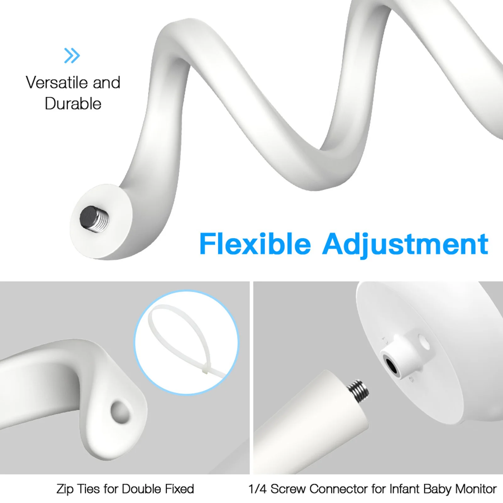 DF-1078+DF-3033 Baby Monitor Mount Bracket for VAVA Baby Monitor 720P Baby Monitor Baby Cradle Mount Holder Without Wall Damage
